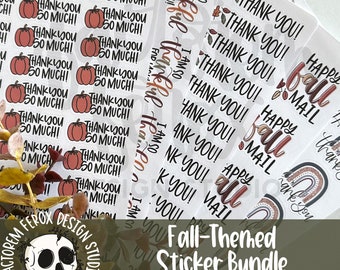 Fall-Themed Sticker Bundle, Fall Stickers, Small Business, Small Shop, Autumn, Pumpkin Sticker, Thank You Sticker