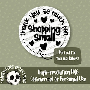 Danke für den Einkauf kleiner Aufkleber PNG-Datei © - Kommerzielle Nutzung, Verpackung, druckbare PNG, kleiner Shop, Thermo, Small Business Aufkleber