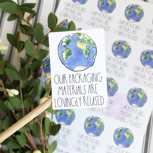 Recycled Packaging Stickers Reused Packaging Thank You Etsy