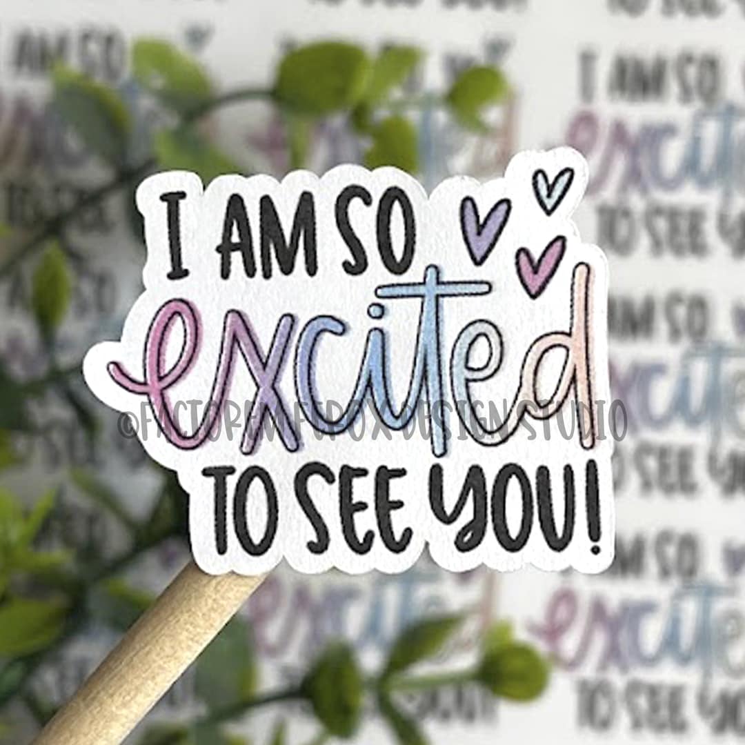 I Am so Excited to See You Sticker©, Thank You Sticker, Small Shop, Small  Business, Handmade Shop, Packaging Supplies, Shipping Sticker - Etsy Israel