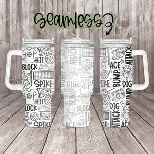Volleybal wrap ontwerp voor 40oz gegraveerde beker, digitale download, SVG, naadloos ontwerp, roterende laser, doodle SVG, commercieel gebruik