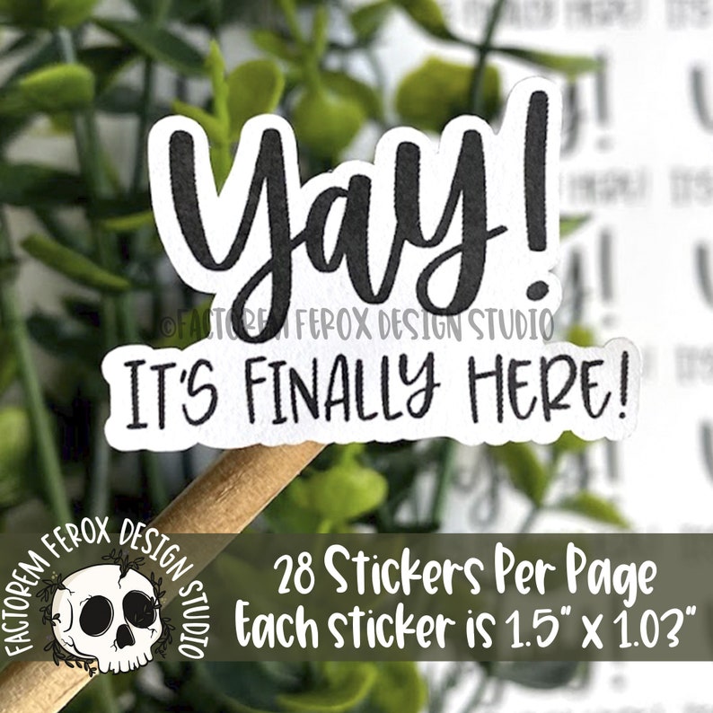 Yay It's Finally Here Sticker, Etsy Sticker, Thank You Sticker, Small Business, Small Shop Sticker, Etsy Supplies imagem 2