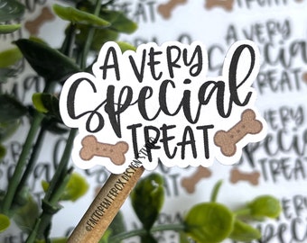 A Very Special Treat Sticker©, Dog Treat, Dog Bone, Homemade Treat, Small Business, Small Shop. Packaging Sticker, Treat Bag, Dog Food