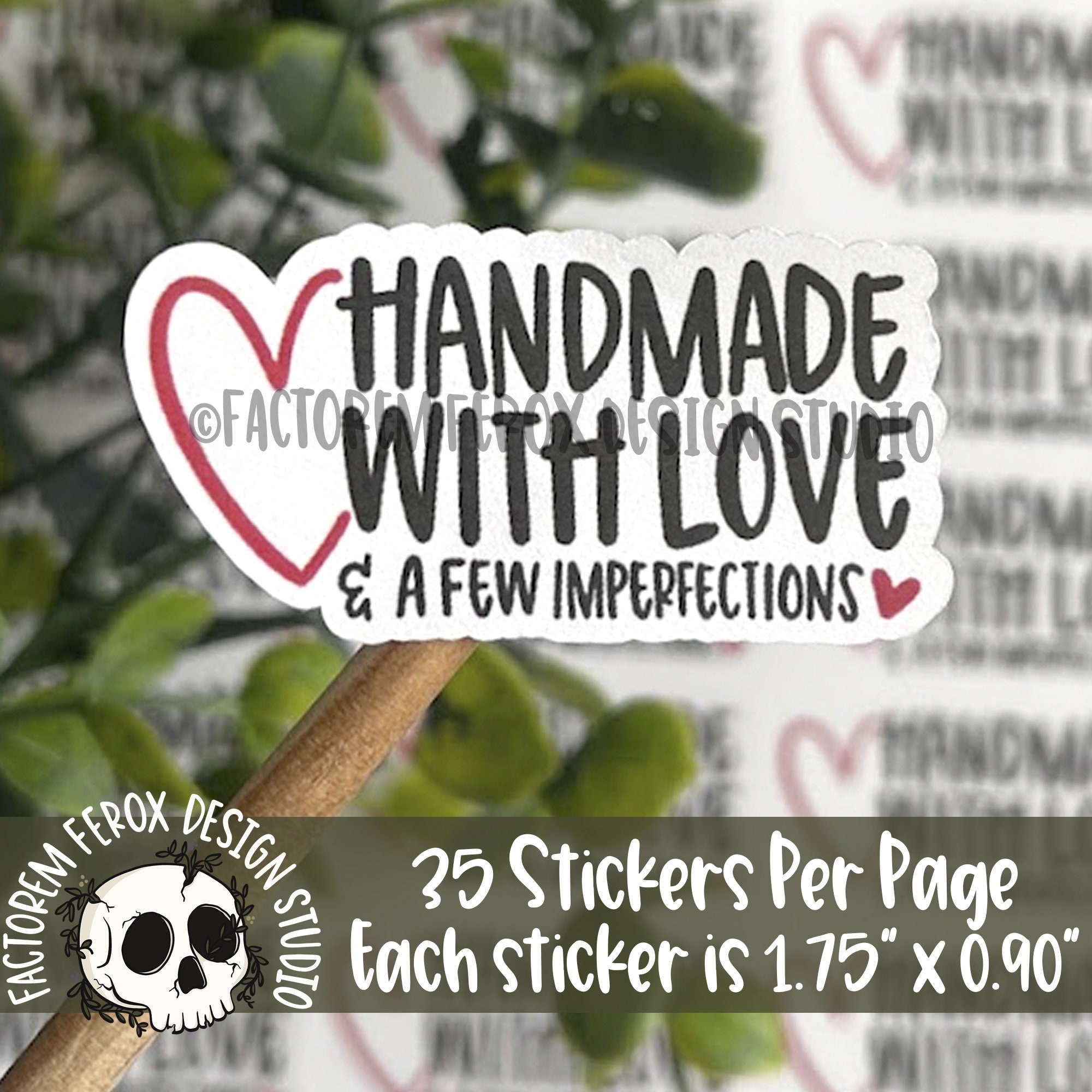 30 Handmade With Love Labels, Happy Mail Stickers, Wedding Stickers, S –  Sticker Art Designs