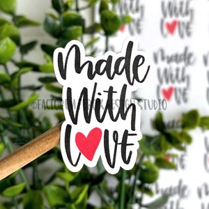 Made With Love Sticker, Thank You Sticker, Handmade Sticker, Etsy Sticker, Packaging Sticker, Shipping Supplies, Labels
