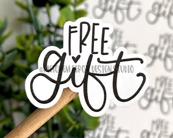 Free Gift Sticker©, Freebie Sticker, Free Prize Sticker, Winner Sticker, Prize Winner, Etsy Sticker, Small Shop Sticker, Small Business