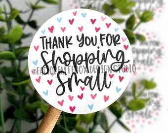 Thank You For Shopping Small Heart Sticker©, Thank You Sticker, Etsy Sticker, Small Shop, Small Business, Packaging Sticker, Supplies