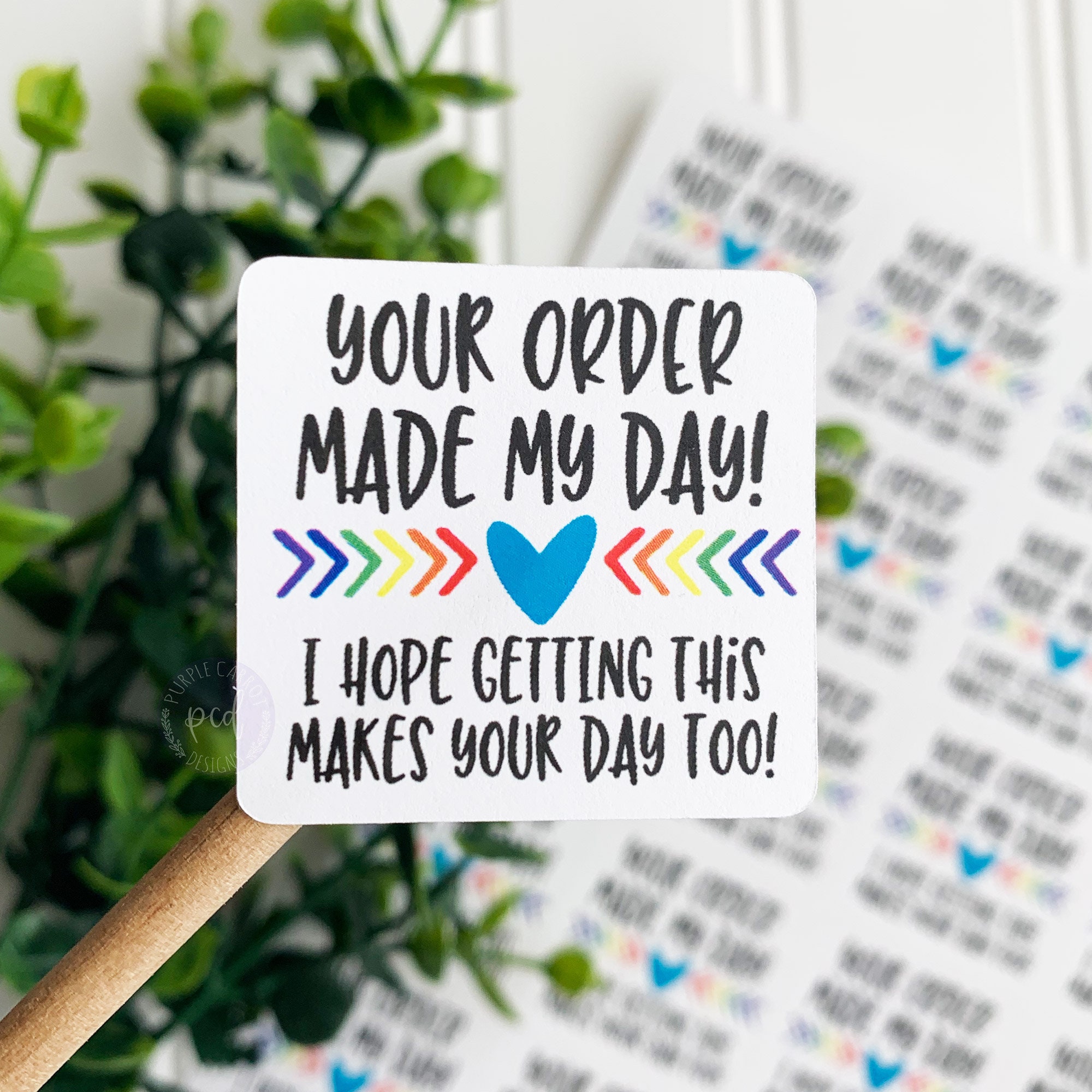Your Order Made My Day Sticker, Thank You Sticker, Small Shop Sticker…