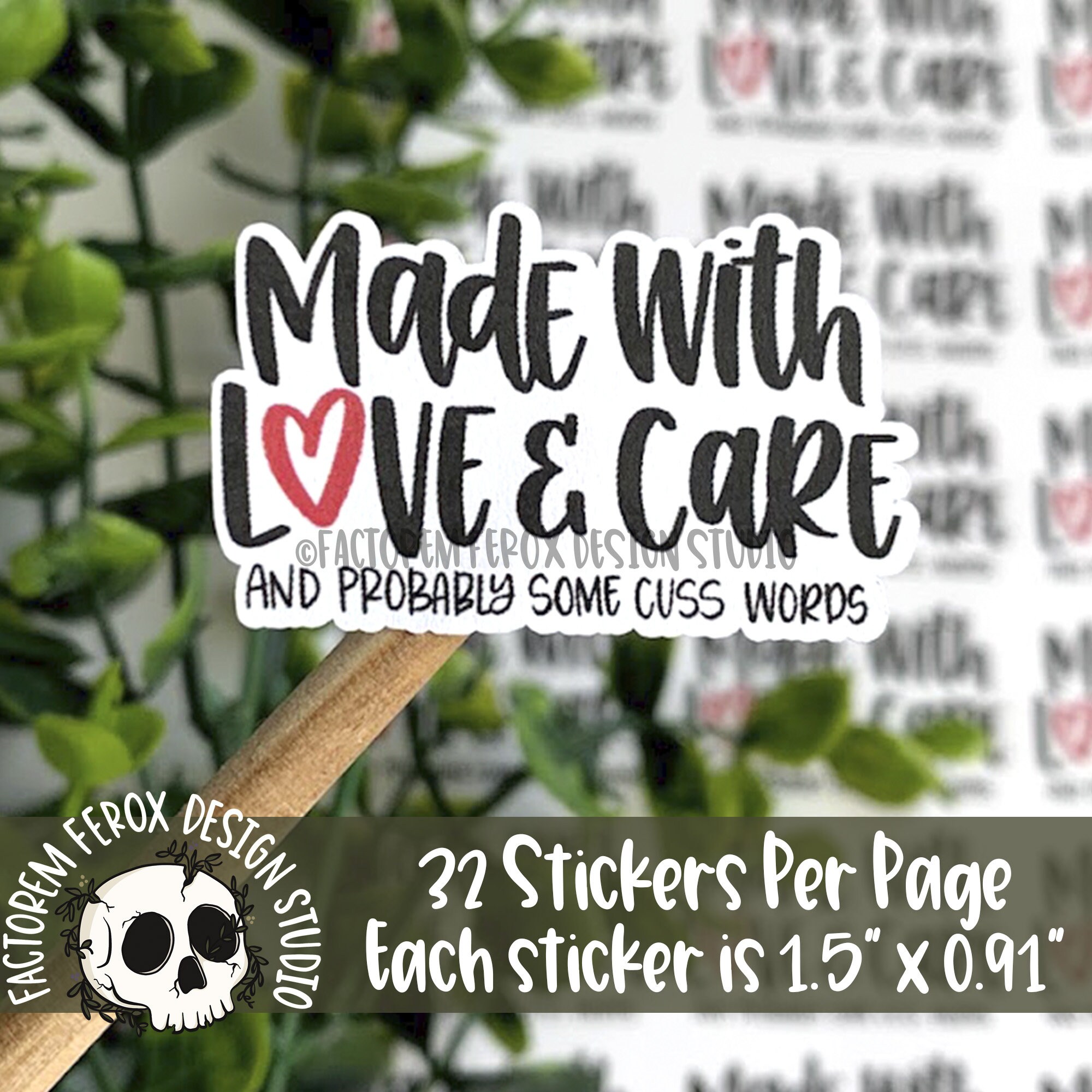 Made in California, Handmade with Love, MADE WITH LOVE Stickers, Busin –  Sticker Art Designs