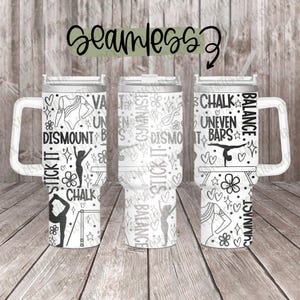Gymnastiekdoodles volledig omslagontwerp voor 40oz gegraveerde beker, digitale download, SVG, naadloos ontwerp, roterende laser, commercieel gebruik