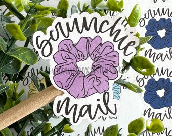 Scrunchie Mail Sticker, Scrunchie Sticker, Etsy Sticker, Packaging Sticker, Handmade Sticker, Small Shop Sticker, VSCO