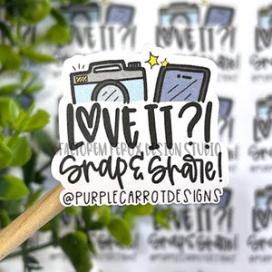 Snap and Share Sticker©, Personalized Stickers, Social Media, Small Shop, Small Business, Review Sticker, Review Reminder, Handmade Shop