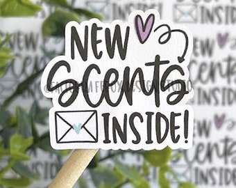 New Scents Inside Sticker©, Wax Melt, Candle, Wickless, Warmer, Small Shop, Small Business, Handmade Shop, Packaging, Shipping Supplies