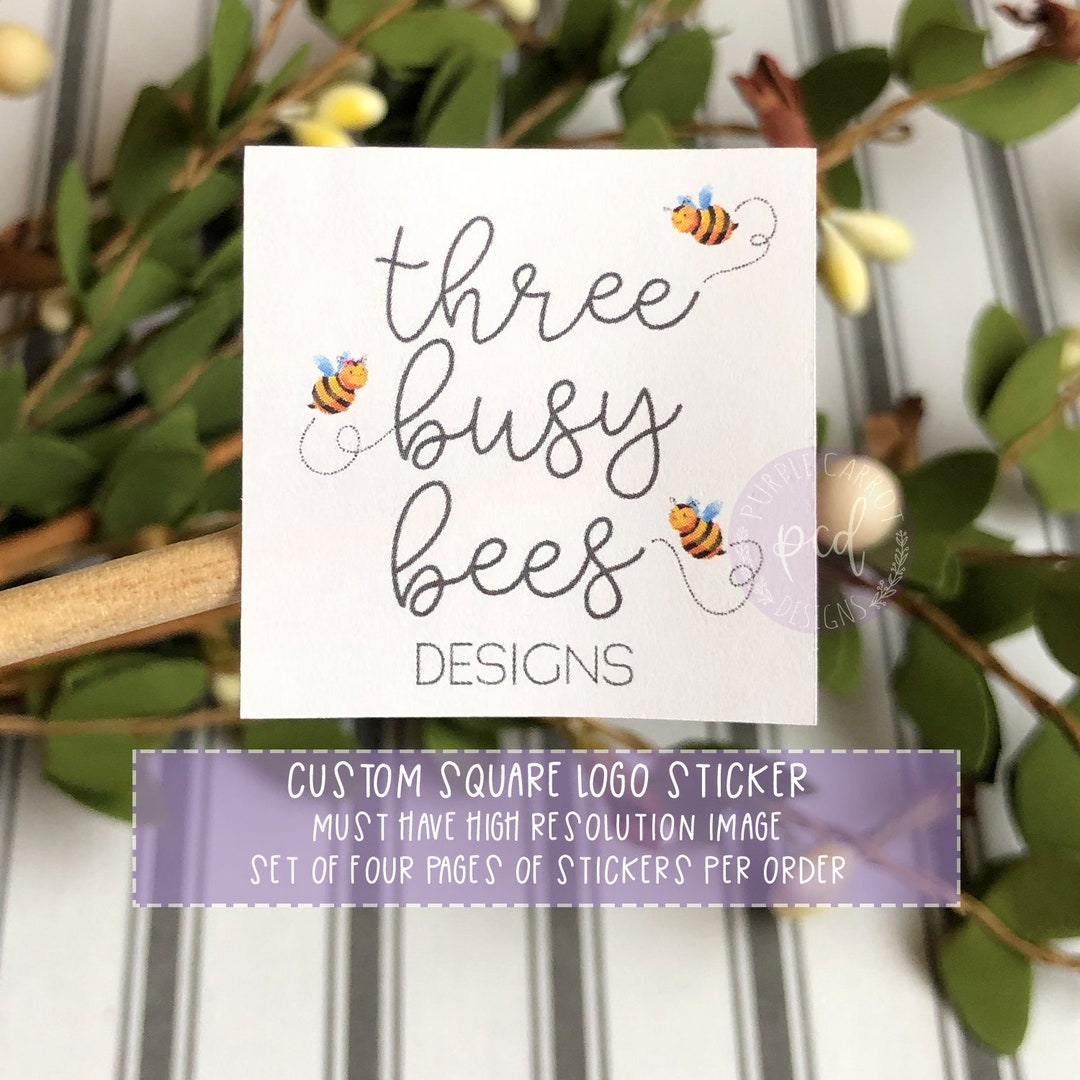 Square Logo Stickers Custom Stickers Square Stickers Cusotm Etsy