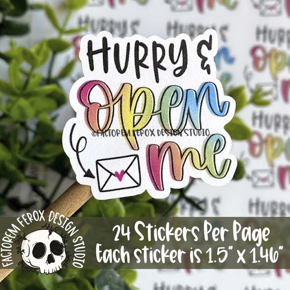 Hurry and Open Me Colorful Sticker Open Me Already Etsy Sticker