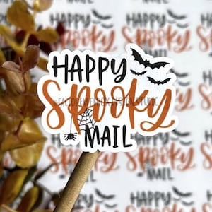 Happy Spooky Mail Sticker©, Halloween Sticker, Spooky Sticker, Small Shop, Small Business, Packaging, Thank You Sticker, Business Sticker