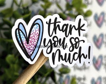 Thank You So Much Leopard Print Heart Sticker©, Thank You Sticker, Bright Colors, Animal Print, Heart Leopard, Small Business, Small Shop
