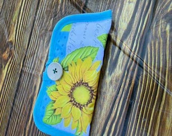 Glasses case Sunflower pattern