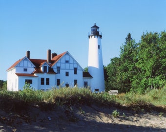 point iroquois lighthouse from the beach