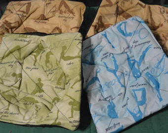 Soup bowl cozies set of 4 homemade Pilates theme FamilyBlessingCo
