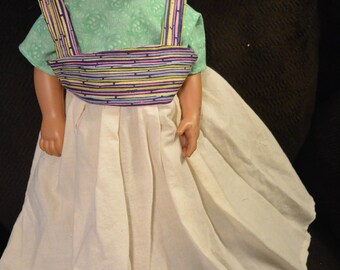 Doll Clothes 18" Homemade doll dress,  unique vintage fabric  FamilyBlessingCo