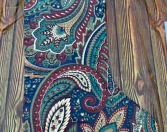 Paisley Christmas Stocking made from Vintage French material, New construction
