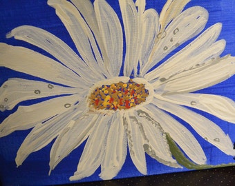 Painting, 8 x 10 daisy acrylic painting