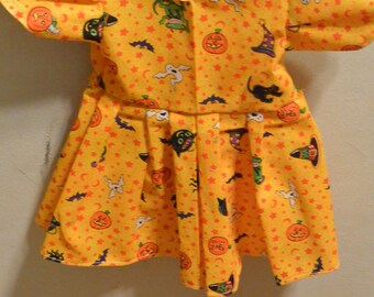 Doll Clothes Homemade Halloween doll dress and panties for 18 inch or smaller doll.   FamilyBlessingCo