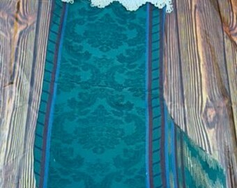 Christmas stocking, made from Vintage French Material and ribbon