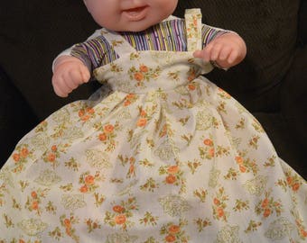 Doll clothes Homemade Doll dress fits 18 inch doll, vintage mixed fabrics  FamilyBlessingCo