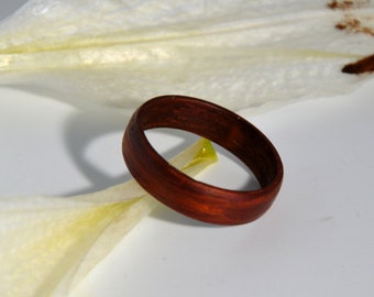 Wooden ring, wedding ring, curved wooden ring, handmade jewelry, wedding, curved wooden rings, customizable paduk ring