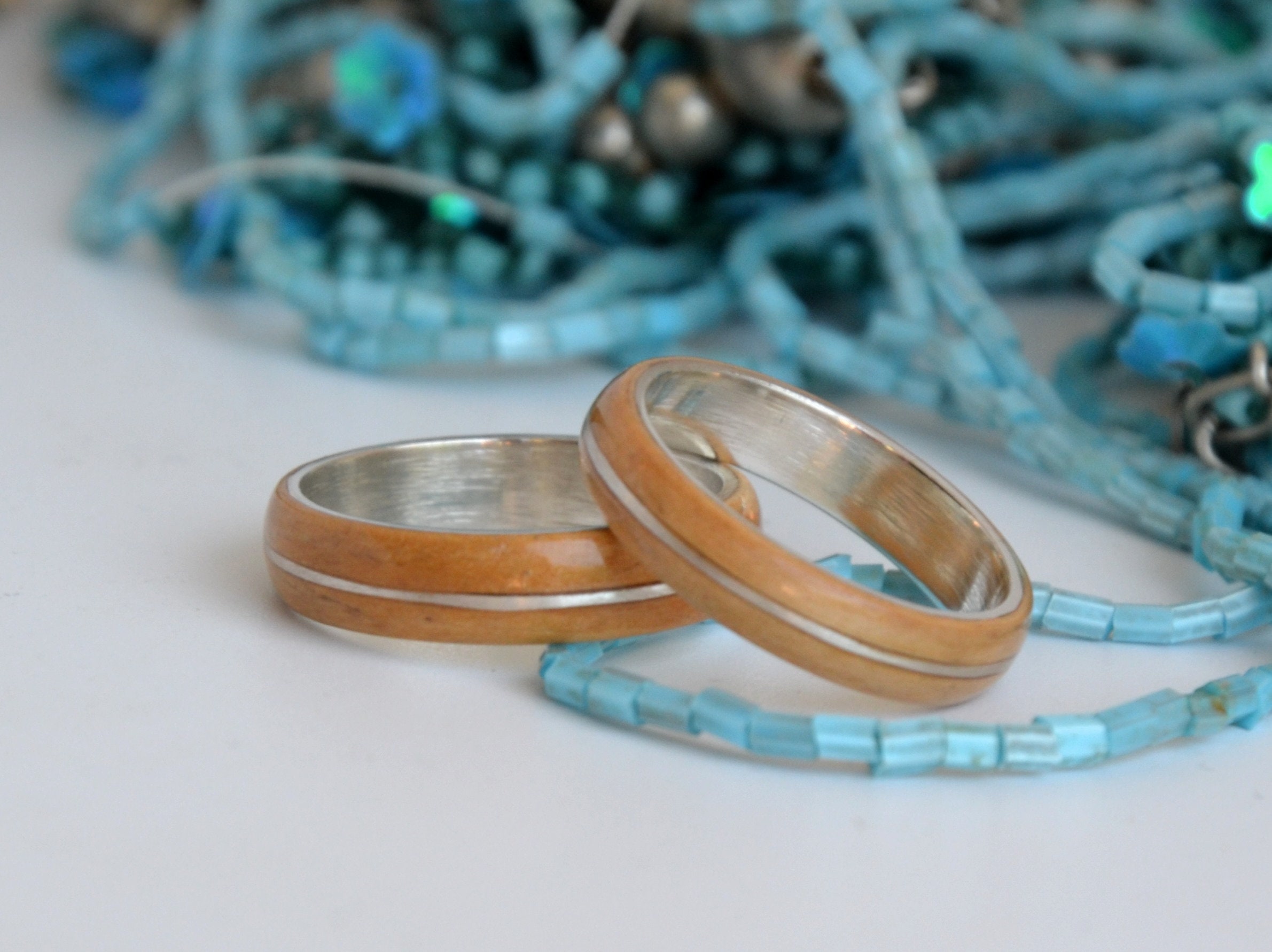 Anillos madera y plata new arrivals