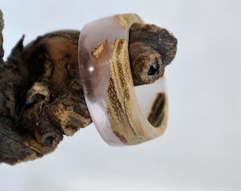 Anillo de madera y resina, anillo de madera, anillo de mujer, joyas de madera y resina, joyas hechas a mano, regalo, joyas únicas