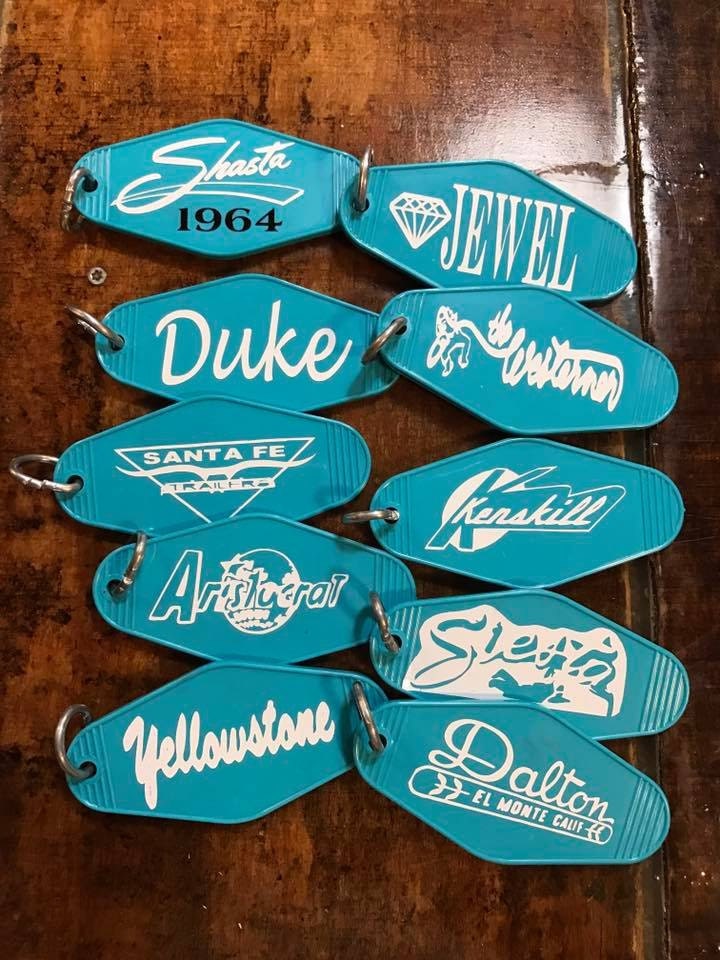 Vintage trailer/auto key tags
