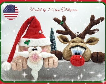 crochet pattern Reindeer + Santa