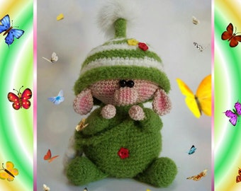 Crochet pattern cute garden gnomes, amigurumi