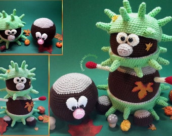 Crochet pattern little chestnut man, autumn decoration