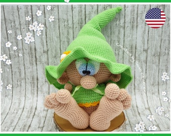 crochet pattern leprechaun, kobold, english