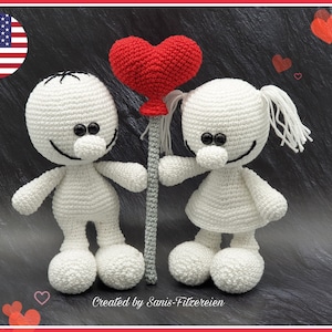 crochet pattern Valentines couple