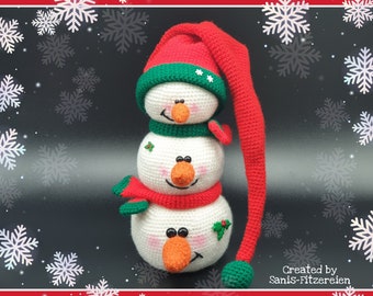 Crochet pattern snowman tower