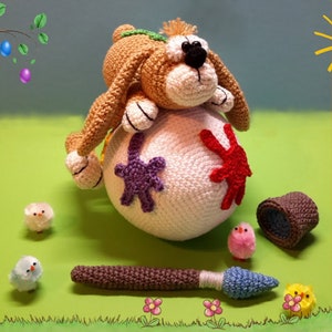 Virkmönster "Kaotisk påskhare", Amigurumi