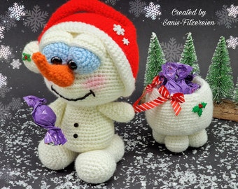 Crochet pattern snowman on the move