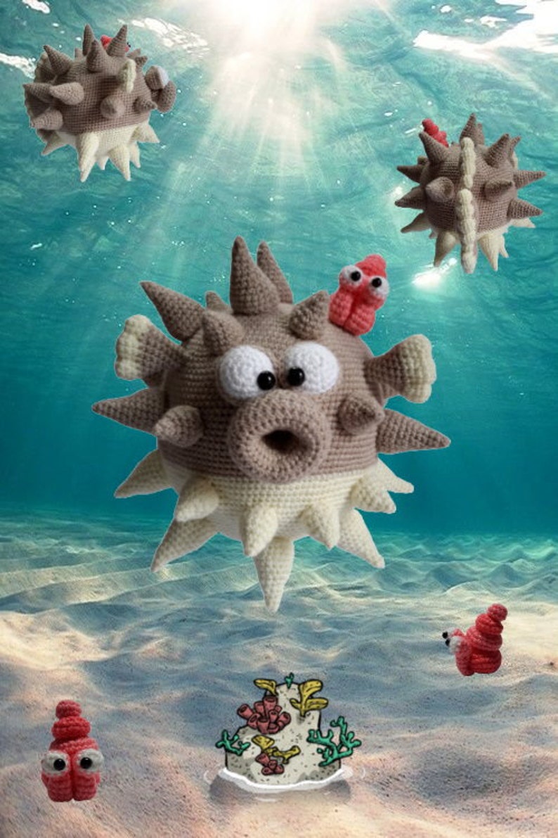 Crochet pattern porcupine fish puffi, amigurumi image 1