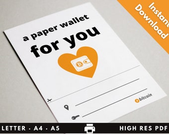 Original gift printable. Gift bitcoin anniversary card. Bitcoin birthay card. Greeting card. Bitcoin paper wallet gift. Cuttable BTC wallet