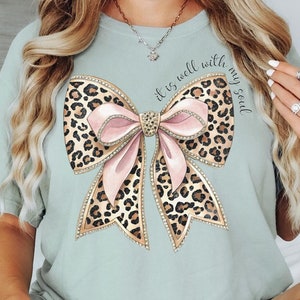 It Is Well With My Soul Faith Bow DTF Transfer, Custom DTF Transfer, Heat Transfers, DTF Transfer Ready To Press, Custom Transfers, #5720