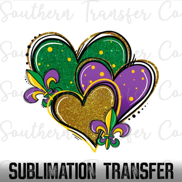 Mardi-gras SUBLIMATION Transfer, Ready to Press SUBLIMATION Transfer, 4298