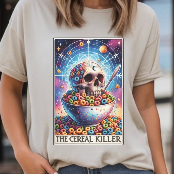 Funny The Cereal Killer Tarot Card DTF Transfers, Custom DTF Transfer, Sublimation Transfers, DTF Transfers, Ready To Press, #5119