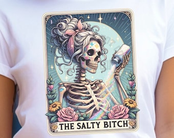 Funny The Salty Bitch Tarot Card DTF Transfers, Custom DTF Transfer, Sublimation Transfers, DTF Transfers, Ready To Press, #5118