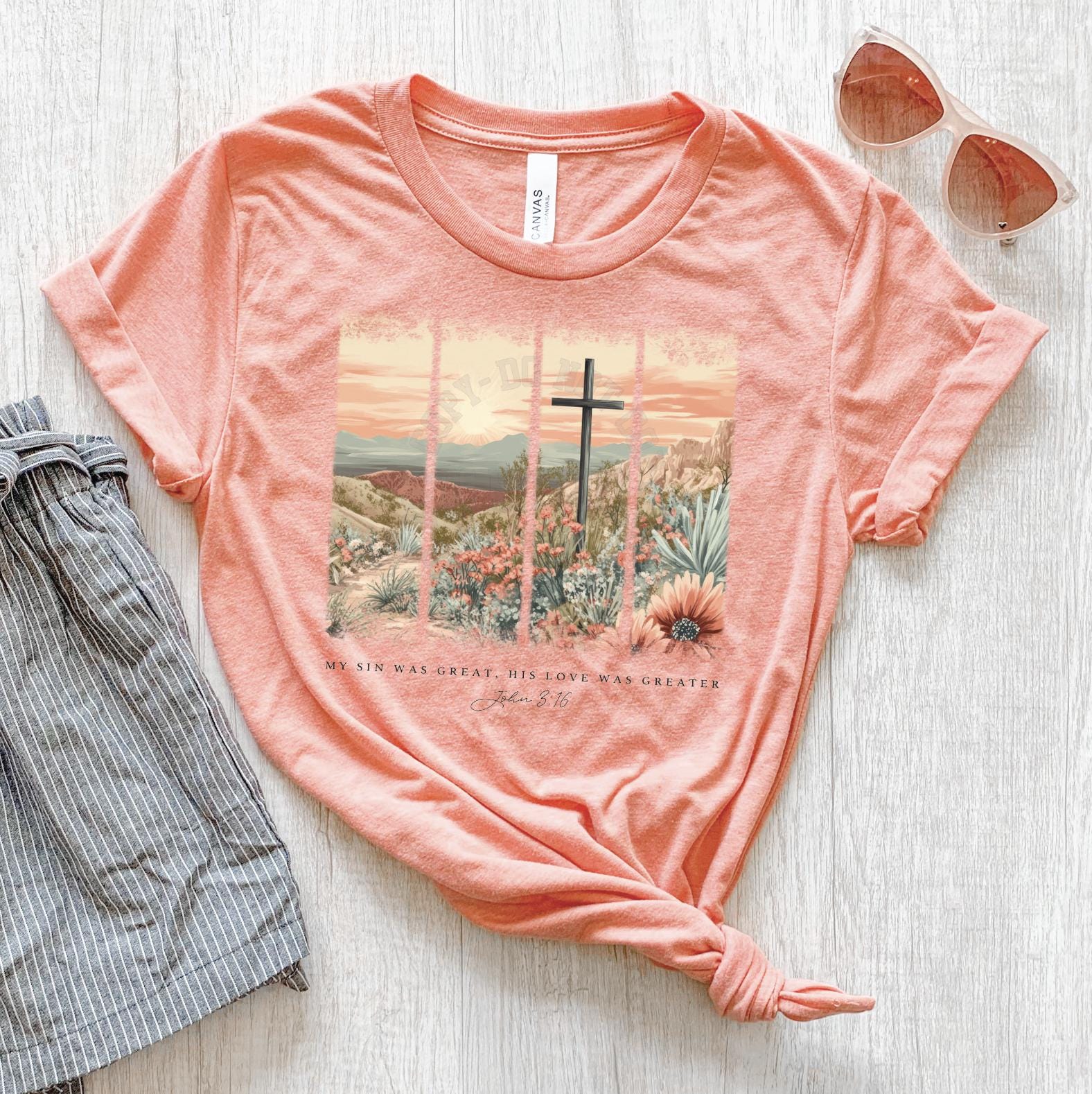 My Sin Was Great His Love Was Greater Faith DTF Transfer, Custom DTF Transfer, Heat Transfers, DTF Transfer Ready To Press, #5817-B