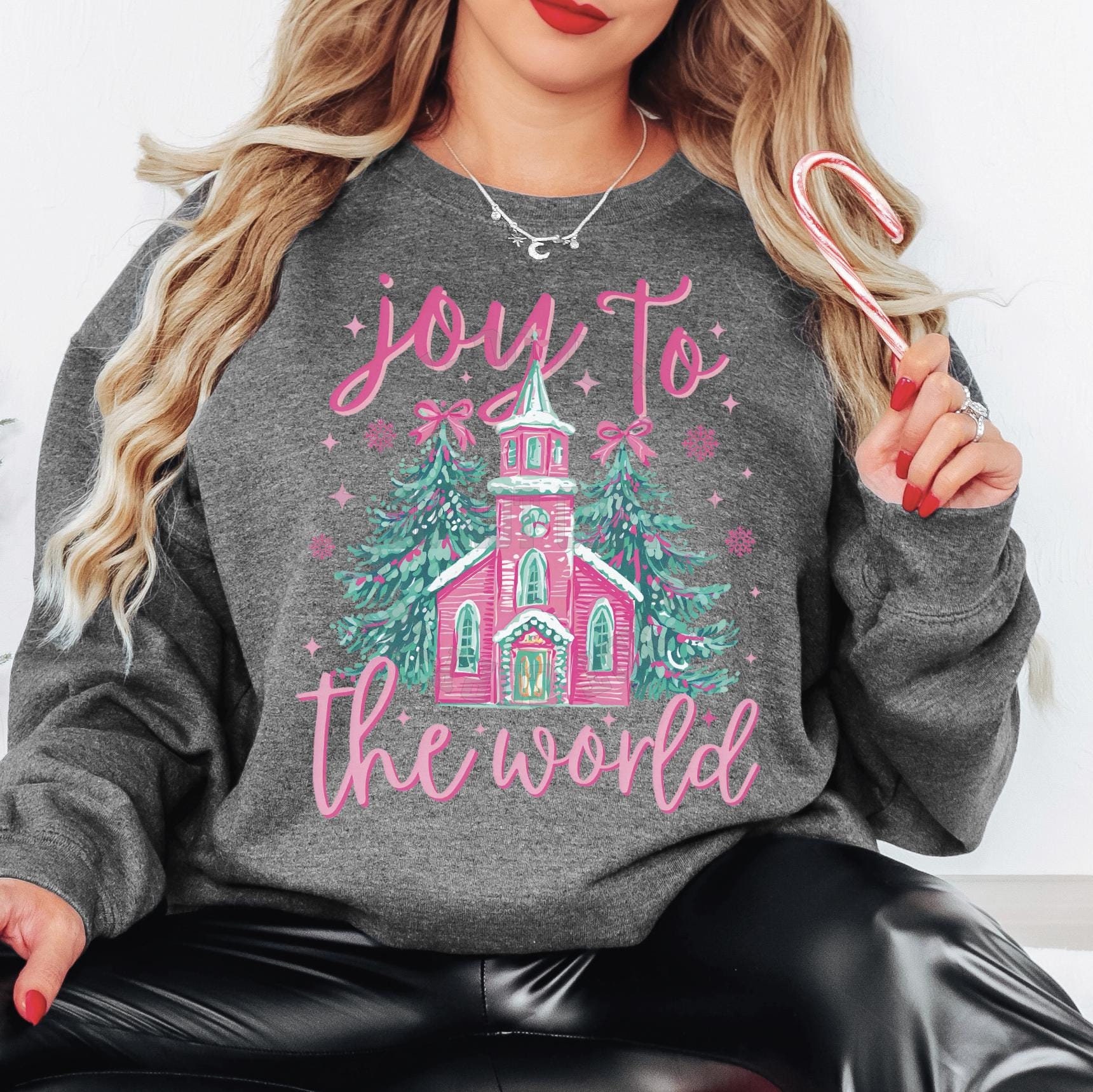 Christmas Joy Pink Christmas Church DTF Transfers, Custom DTF Transfer, Heat Transfers, DTF Transfer Ready To Press, Custom Transfers, #5604